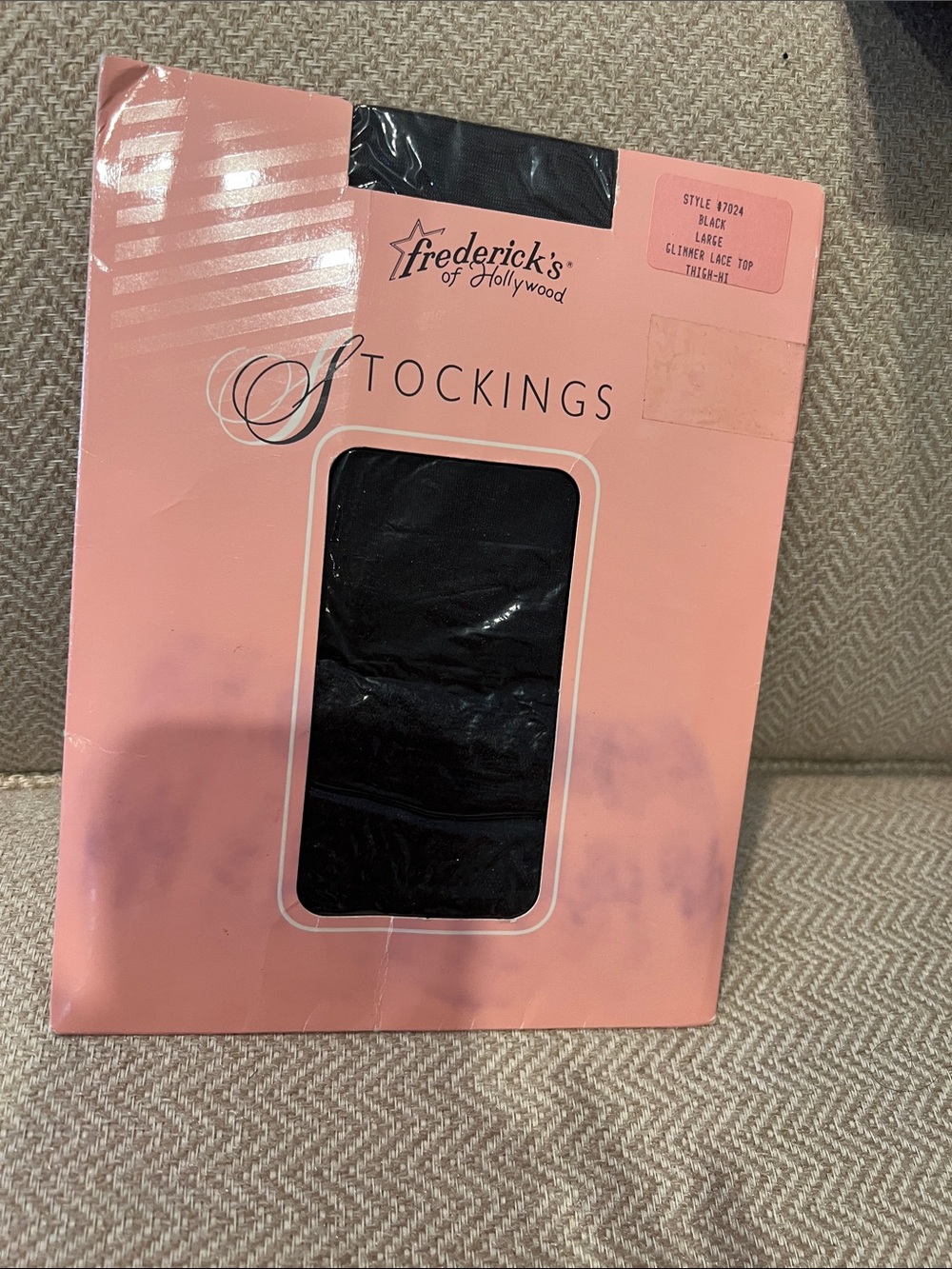 Frederick's of Hollywood Black Sheer thigh high Stockings large